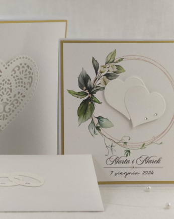 Kartka na ślub z pudełkiem i kopertą, WA-23, Anna Art and Crafts