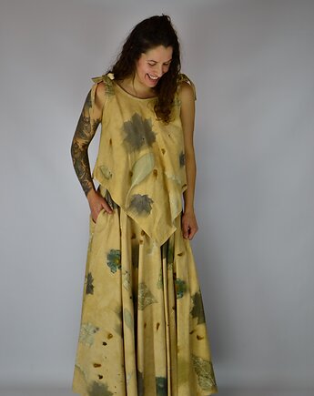 Barwiona Roślinami Spódnica "Słoneczna Polana", Zielekada