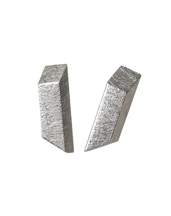 Kolczyki srebrne EDGY/ SILVER/mikron/szczotkowane, Daria Siwiak Jewellery