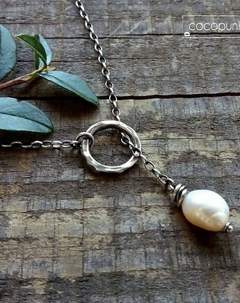 Naszyjnik przekładany z perłą- srebro 925., Cocopunk
