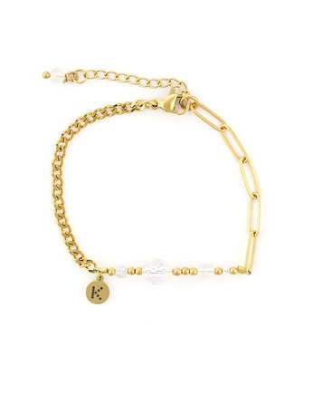 Bestseller! Bransoletka zodiakalna - Bliźnięta Pozłacana stal szlachetna, Kulka Bransoletki