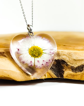 Stokrotka na szczęscie naszyjnik serce, Lovely Jewellery