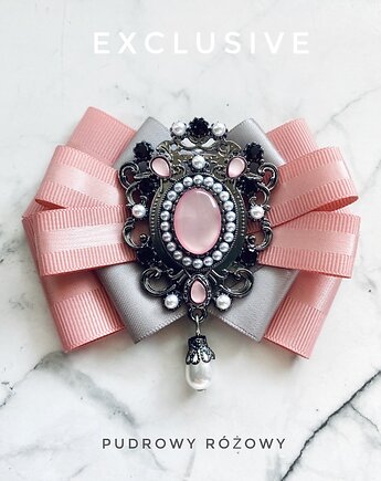 Kolekcja  Exclusive  Brosza z  różową ozdobą Glamour, Pudrowy Różowy