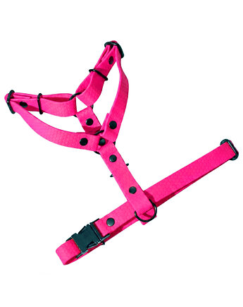 Szelki guard regulowane dla psa wodoodoporne RÓŻOWE taśma 2cm M, Kolorowe Łapki