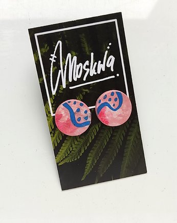 Kolczyki różowo granatowe, mojamoskwa