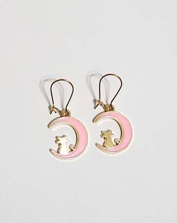 Kolczyki - Kotek na księżycu, yenoo