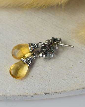 Cytryn krople - srebrne kolczyki, Sunflower Kornelia Kubinowska