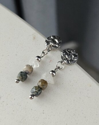 Kolczyki z dumortierytem i kamieniem księżycowym, REVEAL