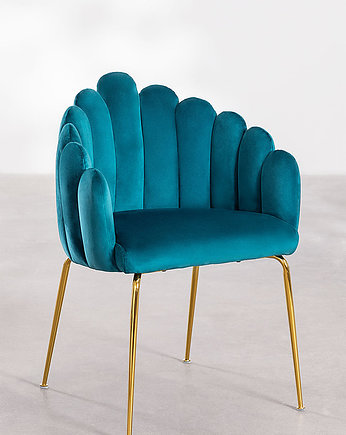 Krzesło Aksamitne na Złotych Nogach Elodie Niebieskie, MIA home