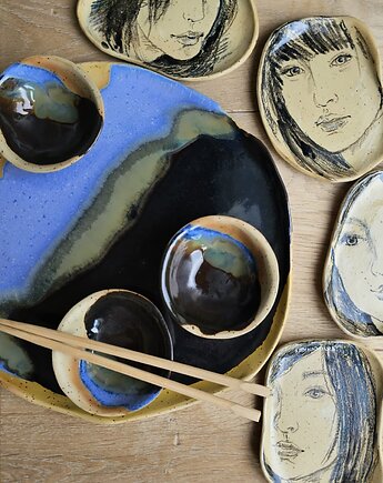 Ceramiczny zestaw do sushi dla 4 osób, Ewa Duszka