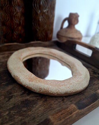 Lustro boho w ceramicznej ramce, Wooden Love