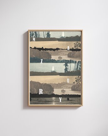 Plakat Mazury, zlepki sklejki