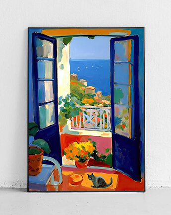 Plakat Widok z okna na morze, Harvest Maison