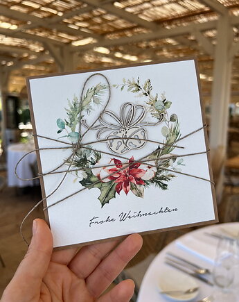 Wyjątkowa ręcznie robiona kartka świąteczna na Boże Narodzeni, sorte