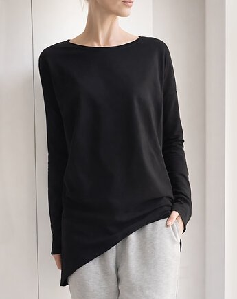 Wąski rękaw bluzka Czarna, ONE MUG A DAY