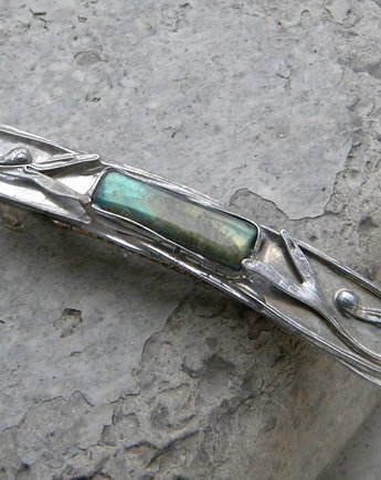 Zielonozłoty Labradoryt w listkach   - klamra, Beata Trotter