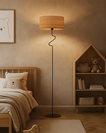 Elegancka lampa stojąca do pokoju dziecięcego MORONI ECO z abażurem, LYSNE