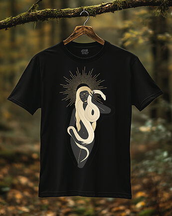 Koszulka - Alchemia Symboli, Madonna z wężem #5, Black Sapphire Art