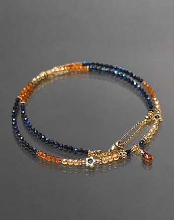 Spinel i granaty /choker/ 11.03.25 naszyjnik - Szlachetna kolekcja, KiKa pracownia
