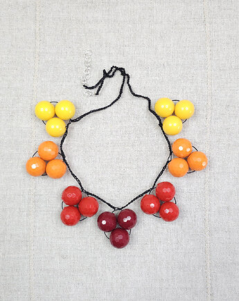 6945 Kolorowy Naszyjnik Geometryczny z Dużych Akrylowych Korali, kama4you