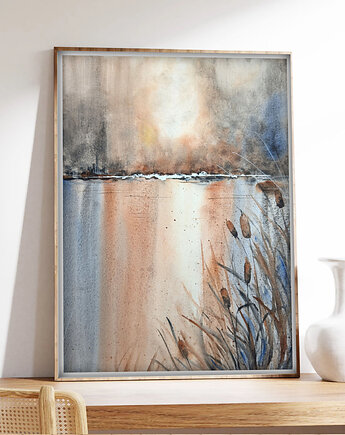 Oryginalna akwarela. Szuwary 30x40cm, Malgorzata Domanska