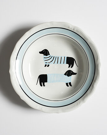 Talerz na ścianę - jamniki w ubrankach, EMPE artstudio