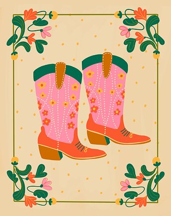 Plakat "Cowboy boots" A4 (21x30), Gigi Rosado