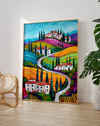 Plakat Toskańskie Wzgórza w Barwach, Harvest Maison