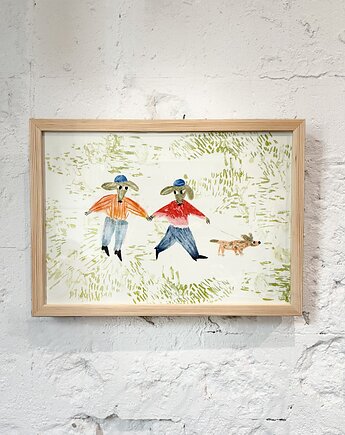 Plakat Spacerek  Grafika riso, Richie Acapulco