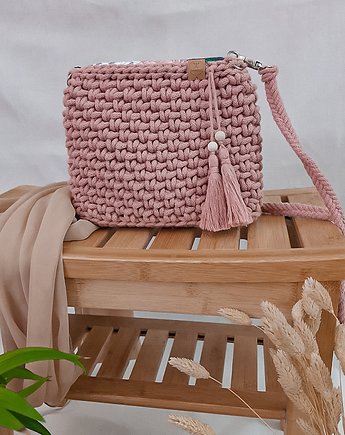 Torebka ze sznurka City bag - różowe złoto, Damariz