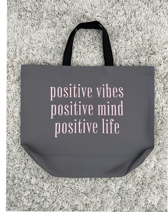 Duża bawełniana torba na zakupy: positive life, mniej więcej