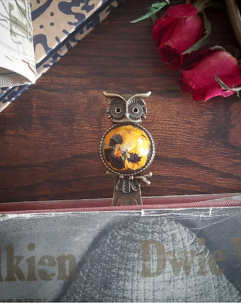 Zakładka  sowa z bratkami, Figa handmade accessories