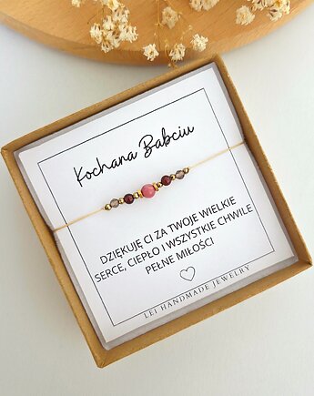 Bransoletka z dedykacją na DZIEŃ BABCI, LEI handmade