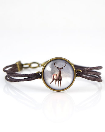 Bransoletka - Jeleń 2 - brązowa, sznurki, yenoo