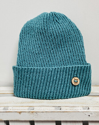 Czapka beanie z wywinięciem uniwersalna ręcznie robiona, splotomaniaa