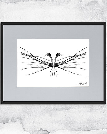 Czarno-biała grafika z ramą - nr 37, Maja Gajewska
