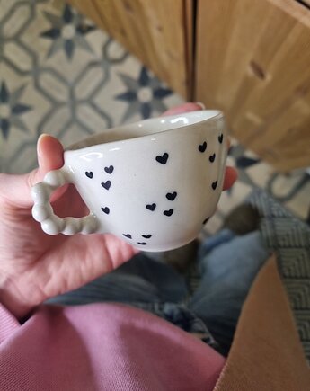 Filiżanka w SERDUSZKA, idealny prezent na Walentynki, krusz art