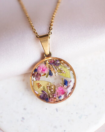 Wisiorek z kompozycją kwiatową, nature gift