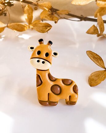 Pin z żyrafą, przypinka w kształcie żyrafy, broszka dla podróżniczki, boho, Dary Rusałki