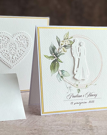 Elegancka kartka ślubna w pudełku / WEDDING CHARM, WA23, Anna Art and Crafts
