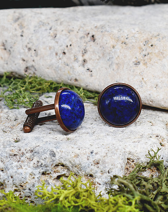 Miedziane spinki do mankietów koszuli Lapis lazuli, Spirit Of Copper