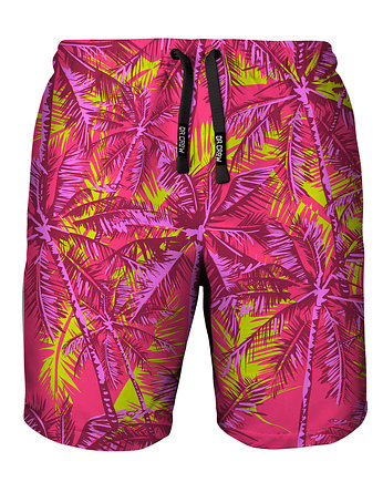 Shorty Kąpielowe Męskie DR.CROW Neon Palms Pink, DrCrow