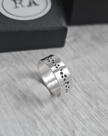 DOTS-1 pierścionek ze srebra obrączka unisex, RA