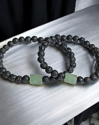 Komplet dla pary : AWENTURYN & LAWA : na gumce