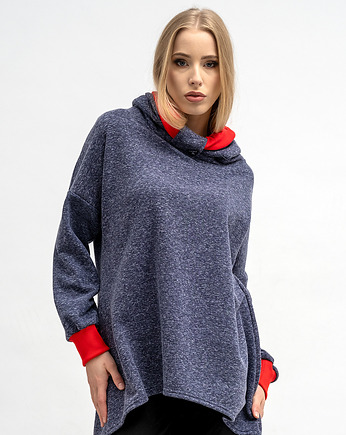 BLUZA ASYMETRYCZNA ,,RAVEL'' granatowa, 3 for U