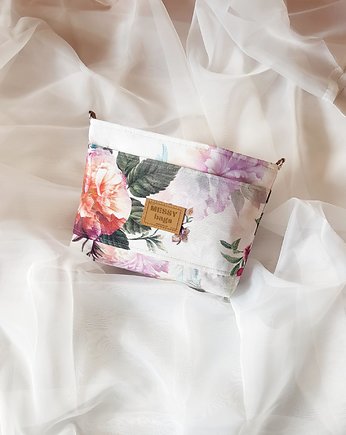 Torebka damska Crossbody Shallow  S kwiaty na jasnym tle, MessyBags