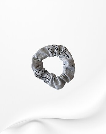 Scrunchie gumka frotka wąska jelenie szara jasna, Zdunetti