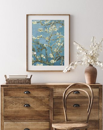 PLAKAT  Van Gogh, Kwitnący migdałowiec,  dekoracja ścienna, black dot studio