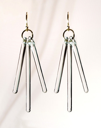 Szklane kolczyki linie - kaskadowe "Line", Joanna Muzyka Studio