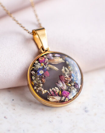 Wisiorek z kompozycją kwiatową, nature gift